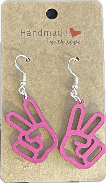 Pink Laser Cut Jeep Wave Earrings