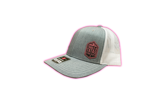 Grey Leather Patch Hat (Snap-Back)
