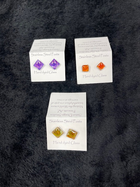 Various stud glass earrings