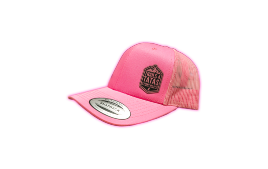 Pink Leather Patch Hat (Snap-Back)